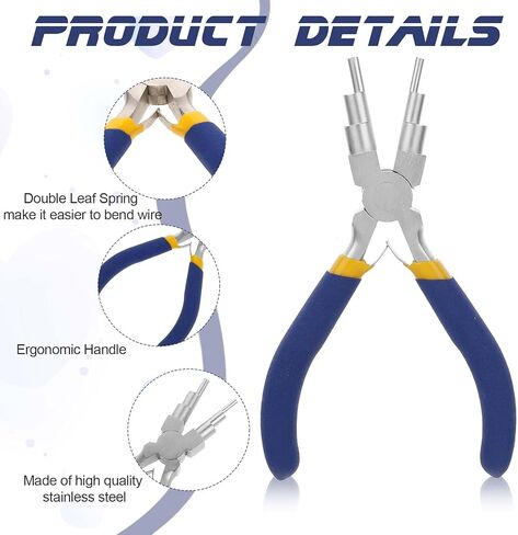 6 In 1 Bail Making Pliers Jewelry Making Pliers Wire Bending Pliers Wire Looping Pliers With Handle for 2-9mm loops Hooks Jump Rings Jewelry Making in Saudi Arabia