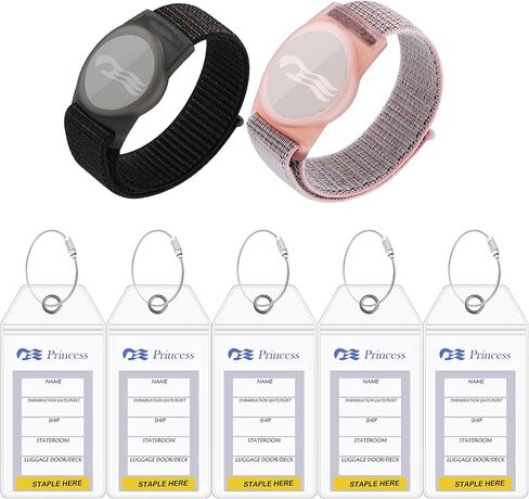 2 Packs Princess Cruise Medallion Holder Compatible for Princess Cruise Medallion，5 Pack Cruise Luggage Tag Holder for Princess Cruise Ships (Black-Grey) in Kuwait