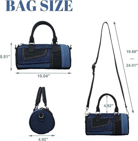 Shoulder Bags for Women Denim Purse Patchwork Crossbody Bag Evening Bag Handbag Clutch Handbag in Saudi Arabia