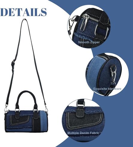 Shoulder Bags for Women Denim Purse Patchwork Crossbody Bag Evening Bag Handbag Clutch Handbag in Saudi Arabia