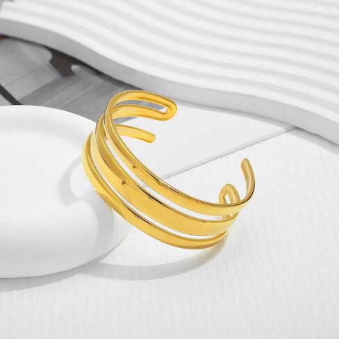 Gold Bracelet Wide Bracelet Elastic Bracelet Gold Open Cuff Bracelets Dainty Thin Cuff Bangle Bracelets in Saudi Arabia