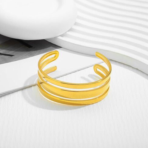 Gold Bracelet Wide Bracelet Elastic Bracelet Gold Open Cuff Bracelets Dainty Thin Cuff Bangle Bracelets in Saudi Arabia