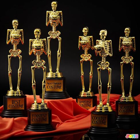 JOYIN 6 PCS Halloween Trophy Awards Best Costume Skeleton 11.25 X 3.5 for Halloween Medals Party Favor Prizes, Trick or Treat, Costume Contest Trophy, School Classroom Rewards, Treats for Kids in Saudi Arabia