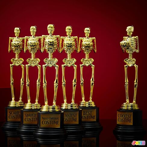 JOYIN 6 PCS Halloween Trophy Awards Best Costume Skeleton 11.25 X 3.5 for Halloween Medals Party Favor Prizes, Trick or Treat, Costume Contest Trophy, School Classroom Rewards, Treats for Kids in Saudi Arabia