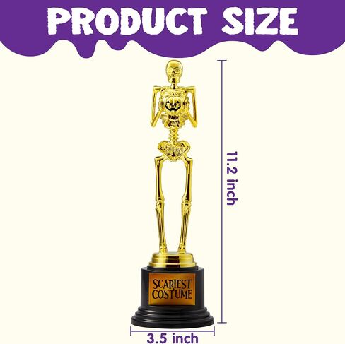 JOYIN 6 PCS Halloween Trophy Awards Best Costume Skeleton 11.25 X 3.5 for Halloween Medals Party Favor Prizes, Trick or Treat, Costume Contest Trophy, School Classroom Rewards, Treats for Kids in Saudi Arabia