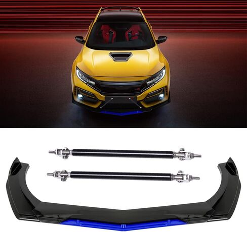 Universal Front Bumper Lip Chin Spoiler Splitter Diffuser Guard Wing Protector Trim Car Body Kit with Adjustable Support Splitter in Kuwait