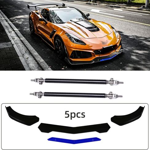 Universal Front Bumper Lip Chin Spoiler Splitter Diffuser Guard Wing Protector Trim Car Body Kit with Adjustable Support Splitter in Kuwait