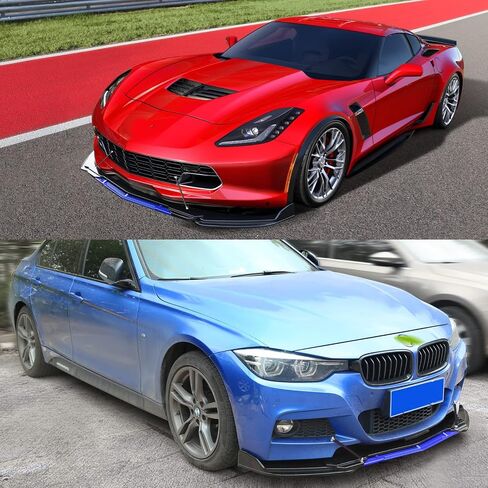 Universal Front Bumper Lip Chin Spoiler Splitter Diffuser Guard Wing Protector Trim Car Body Kit with Adjustable Support Splitter in Kuwait