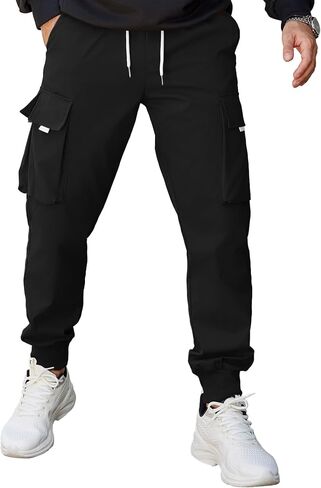 COOFANDY Men's Cargo Joggers Drawstring Jogger Cargo Pants Fashion Tapered Pants with Multi Pockets in Saudi Arabia