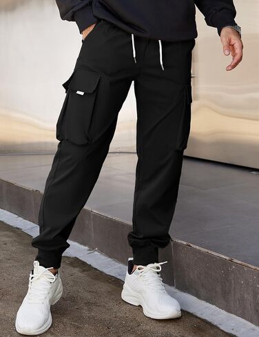 COOFANDY Men's Cargo Joggers Drawstring Jogger Cargo Pants Fashion Tapered Pants with Multi Pockets in Saudi Arabia