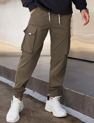 COOFANDY Men's Cargo Joggers Drawstring Jogger Cargo Pants Fashion Tapered Pants with Multi Pockets in Saudi Arabia