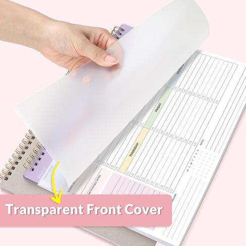 SUNEE Weekly To Do List Notepad - Last for 2 Years, 52 Undated Sheets, 8.5"×11", Spiral Weekly Desk Planner Pad for Adults and Kids, School, Home & Office - Purple in Saudi Arabia