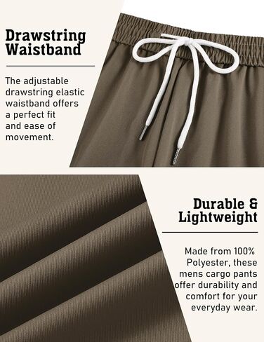 COOFANDY Men's Cargo Joggers Drawstring Jogger Cargo Pants Fashion Tapered Pants with Multi Pockets in Saudi Arabia