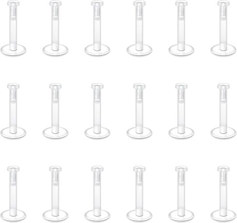 VCMART 16g Clear Earrings for Sports Work Surgery Plastic Stud Earrings for Cartilage Helix Tragus Lip Monroe Bioflex Labret Stud Clear Piercing Retainers 6mm 8mm 10mm 12mm Flat Push & Ball Top in Saudi Arabia