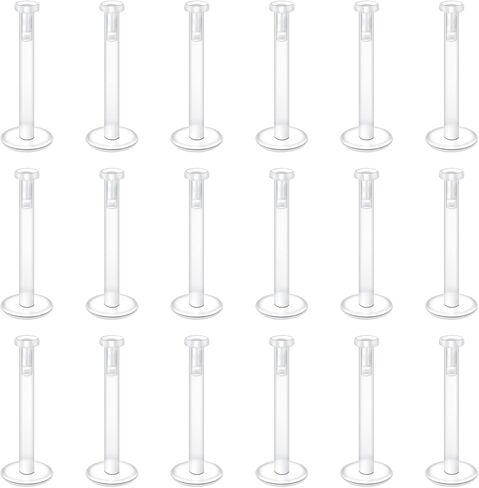 VCMART 16g Clear Earrings for Sports Work Surgery Plastic Stud Earrings for Cartilage Helix Tragus Lip Monroe Bioflex Labret Stud Clear Piercing Retainers 6mm 8mm 10mm 12mm Flat Push & Ball Top in Saudi Arabia