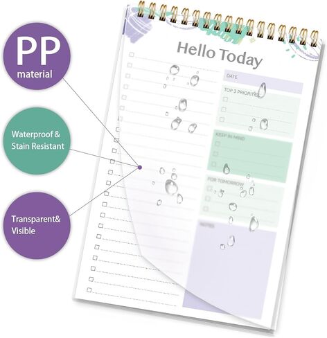 To Do List Notepad for Work - 52 Sheets Tear Off Spiral Daily Planner Checklist Notebook Organizer Planning Perfect for Enhanced Productivity and Tasks Goal Achievement-Blue in Saudi Arabia