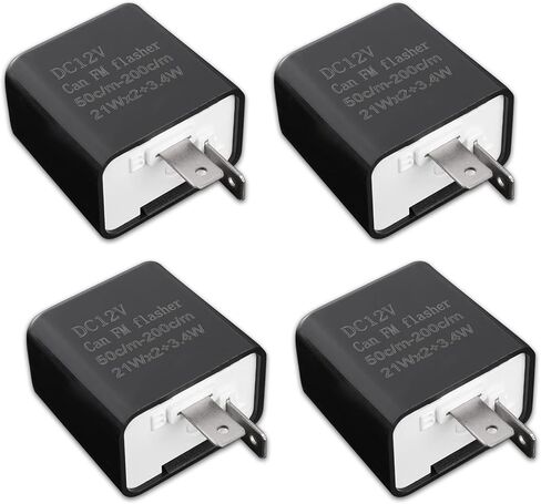 2 PCS Car 2 Pin Turn Signal Flasher Relay, LED Adjustable Frequency Standard Relay, Insulated Flame-Retardant Shell Plug-and-Play Relay Replacement, Universal for Cars Motorcycles (Black) in Saudi Arabia