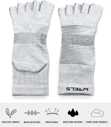 Coolmax Toe Socks for Men Women,Athletic High Performance Cushion Crew Socks for Running Working(3 Pairs) in Saudi Arabia