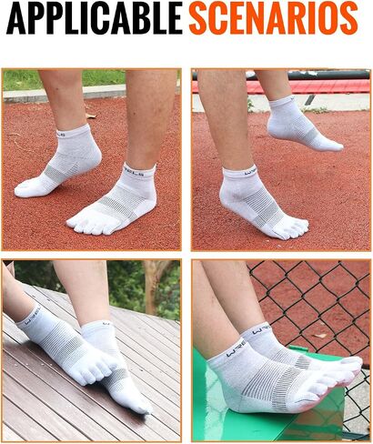 Coolmax Toe Socks for Men Women,Athletic High Performance Cushion Crew Socks for Running Working(3 Pairs) in Saudi Arabia