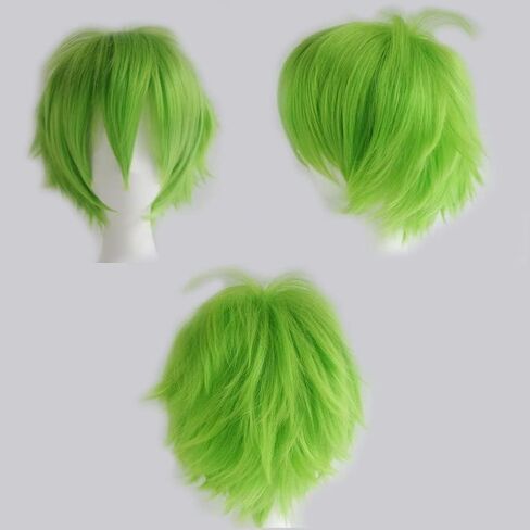 Short Dark Red Cosplay Wig Unisex Anime Costume Straight Fluffy Wig Synthetic Spiky Layered Short Hair With Bangs Heat Resistent Holiday Theme Party Fancy Dress Halloween Wig + Free Wig Cap in Saudi Arabia