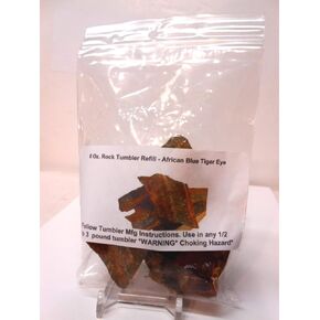 Rockhound's First Choice Rock Tumbler Gem Refill Kit African Blue Tiger Eye Tumbling Rough 8oz