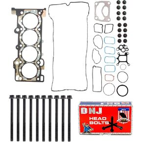 DNJ HGB4318 Cylinder Head Gasket set with Head Bolt Kit for 2015-2019 FordLincoln Explorer MKC Mustang 2.3L L4 16V DOHC 2300cc