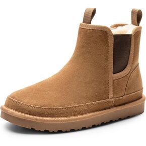 Bruno Marc Men's Winter Snow Boots FuzzyGo Rugged Suede Leather Cold Weather Warm Chelsea Outdoor Boots
