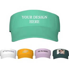 Personalized Visor Hats for Women Men Your Add Your Photo Text Logo Adjustable Sport Baseball Cap