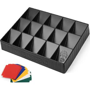 2 Pack Card Sorting Tray - Stackable Trading Card Organizer, 15-Compartment Playing Card Tray, Card Sorter Tray for Organizing Raw Cards, Sleeved Cards or Toploaders, Includes 15 Trading Card Dividers