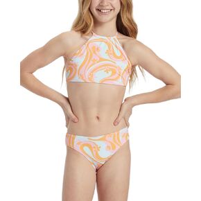 Billabong Girls' Standard in The Groove High Neck Two Piece Swim Set (Little Big Kids)