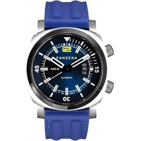 PANZERA Aquamarine 45D Stainless Steel Divers Watch - Analog Water Resistant Watch - Automatic Wrist Watches for Men - Designed & Assembled in Australia