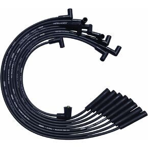 Moroso 51074 Ultra Series Black Spark Plug Wires, Ford 351C/390/429/460, 135 Degree Plug Ends, HEI Distributor