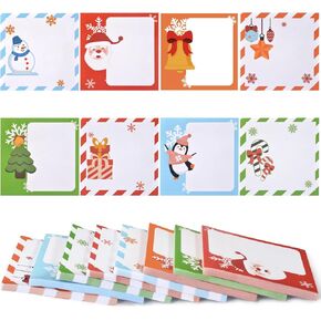 Christmas Sticky Notes, Cute Sticky Notes 3x3 inch, 8 Pad Xmas Self-Stick Notes for Holiday, School Office Supplies Easy Post 50 Sheet/pad Individually Package