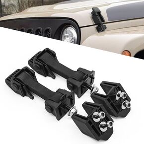 55395653AD Hood Hold-Down Latch Hood Lock Catch & Bracket for 2007 2008 2009 2010 2011 2012 2013 2014 2015 2016 2017 2018 Jeep Wrangler JK 55395653AF(set of 2)