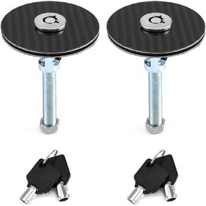 QWORK Car Hood Lock, 2 Piece Universal Bonnet Cover Lock Key Pin Kit, Aluminum Alloy Engine Hood Pins Lock Clip Kit, Black in Saudi Arabia