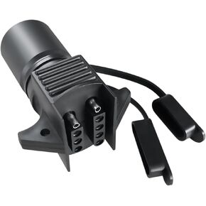 Trailer Adapter 7 Way Round to 4 Pin and 5 Pin Flat Trailer Light Adapter, 2-in-1 Design Trailer Plug Adapter