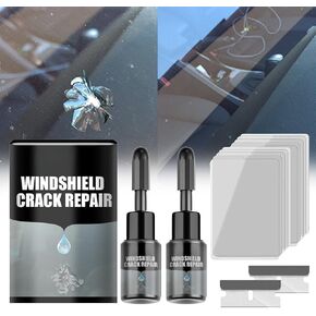 Windshield Crack Repair Kit Car Window Glass Liquid Repair Sit for Chips and Cracks Automotive Glass Nano Repair Fluid Windscreen Scratch Remover (2Pcs)