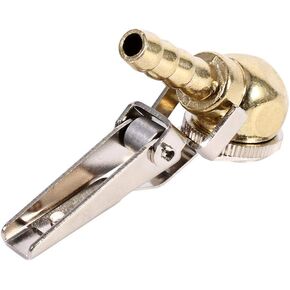 Air Chuck with Clip for Tire Inflator, Heavy Duty Closed Flow Hose Barb Clip-On Ball Foot Tire Chuck Tire/Tyre Inflator Gauge Fitting Tool Compressor Accessories