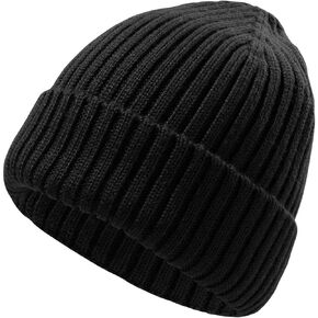 ACTLATI Kids Merino Wool Beanie Hat Winter Boys Girls Ribbed Knit Beanies Caps Unisex Cuffed Skull Caps 7-14 Years