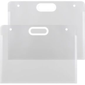 2 Pack Art Portfolio Folder for Artwork, Plastic Art Portfolio Large Art Portfolio with Handles Art Portfolio Bag for Drawing Sketch Photography Poster 17" x 13"