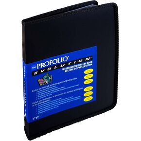 ألبوم صور أسود Itoya ProFolio Evolution 5x7 مع 48 صفحة - ألبوم صور صغير 5x7 مجلد محفظة فنية للأعمال الفنية - حافظة كتب الصور - حافظة العروض التقديمية