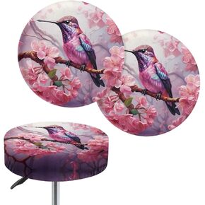 GLENLCWE Wild Leopard Cheetah Print Stool Covers Round Set of 2 Polyester Fashion Bar Stool Slipcovers Seat Cushion Elastic Round Non Slip Bar Stool Seat Covers,13-15inch