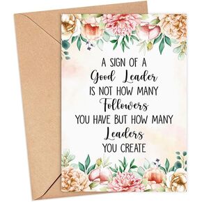 Emily gift Card For Leader - Leader Gifts - A Sign Of A Good Leader Is Not How Many Followers You Have - Farewell - Mahatma Gandhi Quote - Leadership Quote