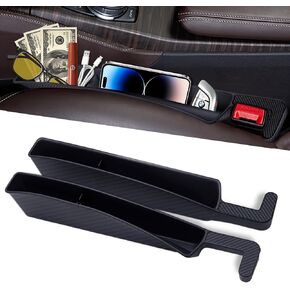 Car Seat Gap Filler Organizer, 2 Pack Car Front Seat Organizer Universal Fit Car SUV Truck, Auto Console Side Storage Box for Holding Phone, Glasses, Car Interior Accessories for Women Men