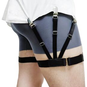 Shirt Stays for Men Police, 3.0 Upgrade Shirt Clips Suit Accessories Mens, Shirt Tucker with Elastic Adjustable Garters, Shirt Holders Belt Suspenders for Women Military