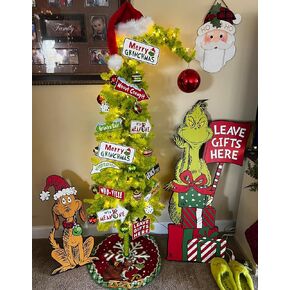 Large Funny Christmas Decorations, Christmas Thief Cardboard Cutouts for Christmas Tree Decorations Xmas Home Decor -2pc