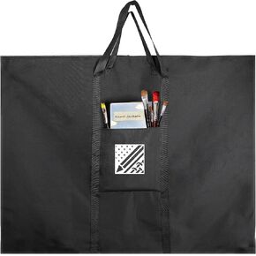 36 x 48 In Black Large Size 600D Oxford Cloth Storage Bag With Front Pockets Personalized Pattern Portable Waterproof Poster Storage Sketch Art Portfolio Case