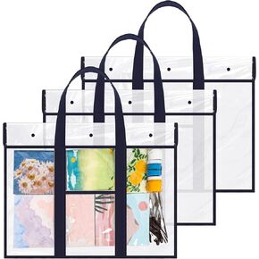 Windyun 3 حزمة 19 "× 25" حقيبة محفظة الفن كبير ملصق حقيبة التخزين PVC محفظة مجلد للأعمال الفنية لوحة نشرة تخزين الفن محفظة منظم حامل لوحة الإعلانات لملصق سجل القصاصات تذكار