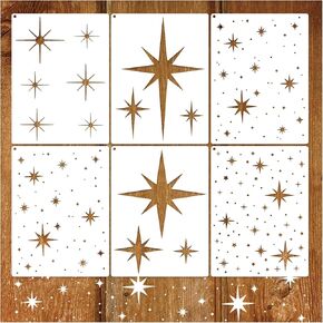 Large Star Stencil for Painting Reusable Paint Stencils for Walls Twinkle Star Wall Drawing Stencils for Painting on Wood Craft Canvas Fabric Home Decoration(Twinkle Star)