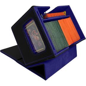 MTG Deck Box for Commander Display,Card Deck Box Fits 250+ Unsleeved Cards, Magic Commander TCG Card Storage case with dice tray mtg commander deck box - Red/Black